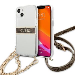 Guess skaidrus dėklas iPhone 13 mini su dirželiu
