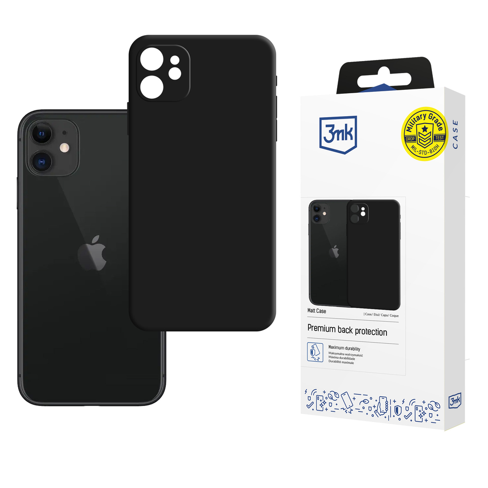 Apple iPhone 11 – 3mk matinis dėklas juodas