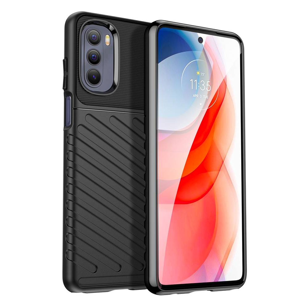 Thunder Case lankstus armored dangtelis Motorola Moto G Stylus 2022 juodas