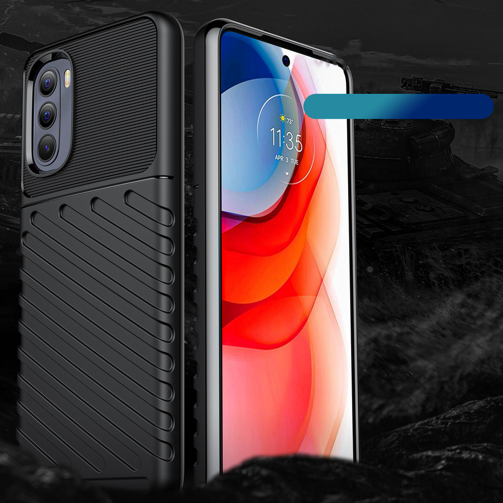 Thunder Case lankstus armored dangtelis Motorola Moto G Stylus 2022 juodas