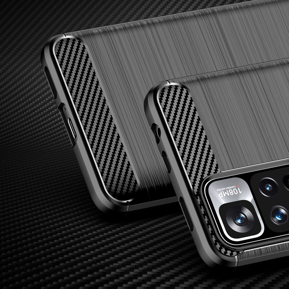 Carbon Case TPU dėklas Xiaomi Redmi Note 11 Pro 5G / Poco X4 NFC – juodas