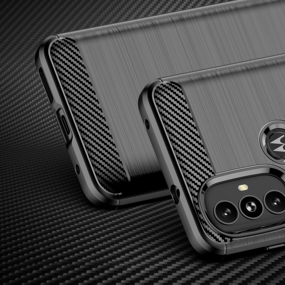 Carbon Case Flexible dėklo dangtelis Motorola Moto G Power 2022 juodas