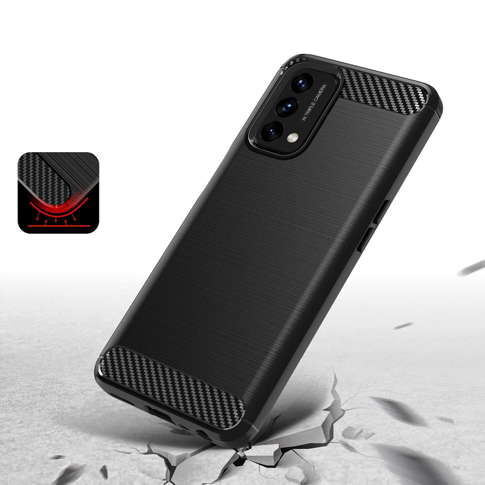 Carbon Case TPU dėklas OnePlus Nord N200 5G – juodas
