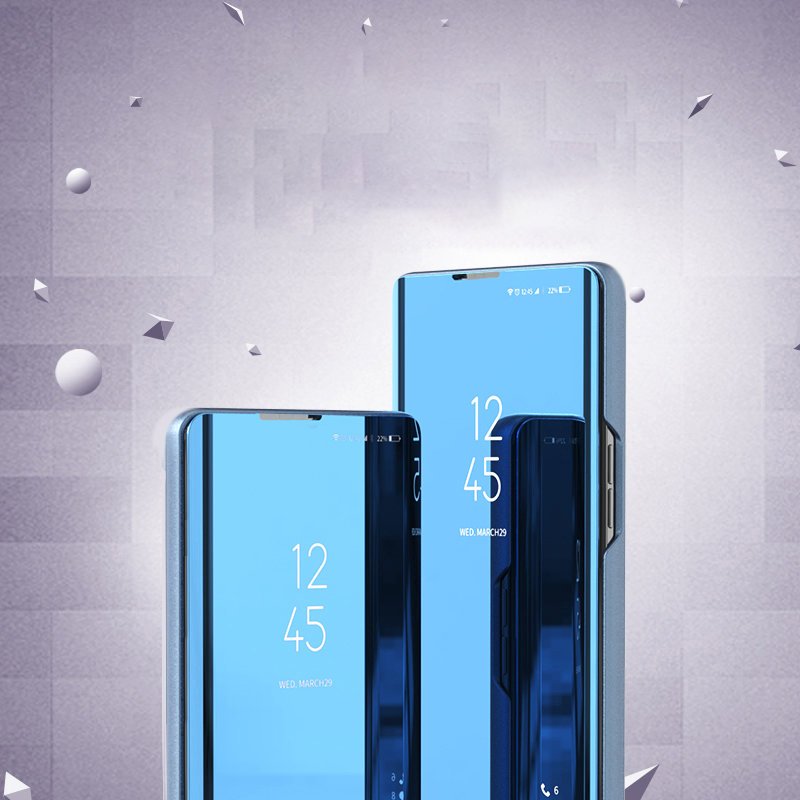 Clear View atverčiamas dėklas Samsung Galaxy A03s – mėlynas