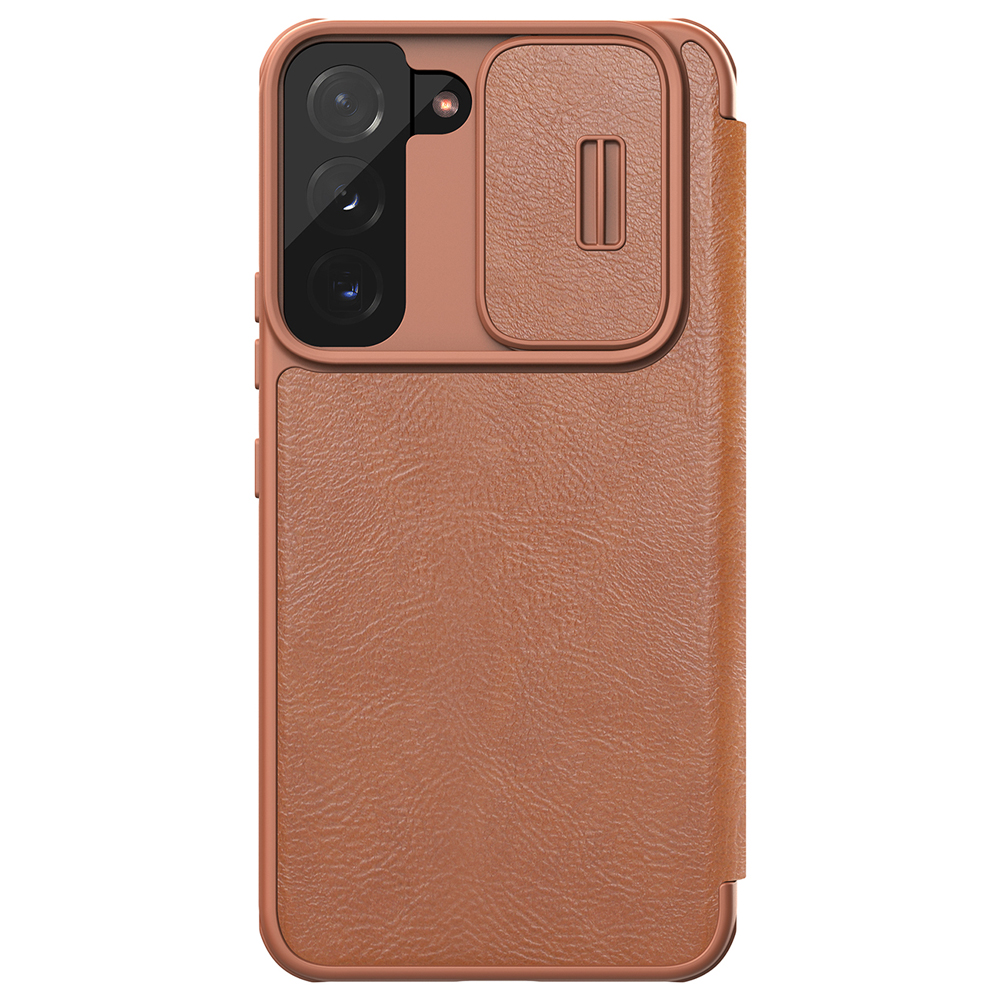 Nillkin Qin Leather Pro dėklas Galaxy S22+ – rudas