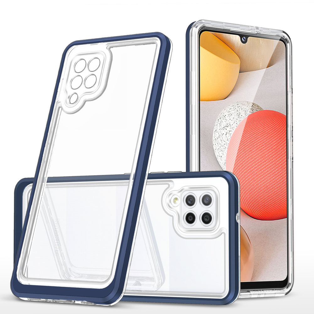 Skaidrus 3in1 dėklas Samsung Galaxy A42 5G – mėlynas