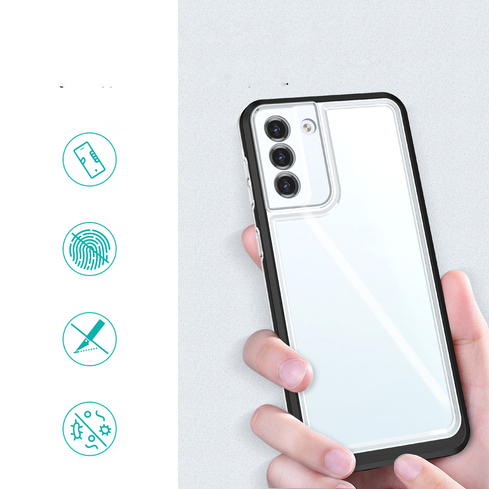 Skaidrus dėklas Samsung Galaxy S22+ – juodas rėmelis