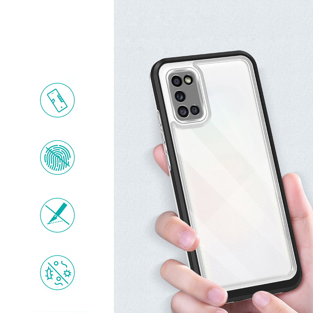 Skaidrus 3in1 dėklas Samsung Galaxy A03s – juodas