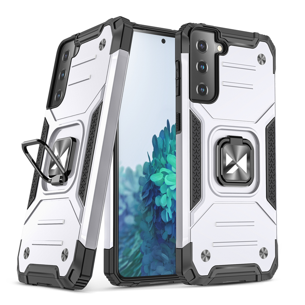 Wozinsky Ring Armor dėklas Galaxy S22/S22+ – sidabrinis