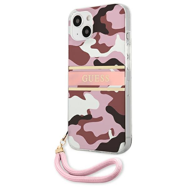 Guess Camouflage dėklas iPhone 13 mini – rožinis
