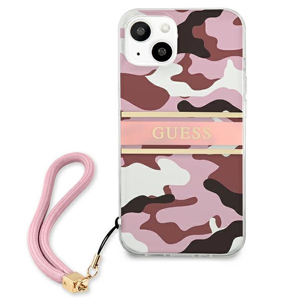 Guess Camouflage dėklas iPhone 13 mini – rožinis