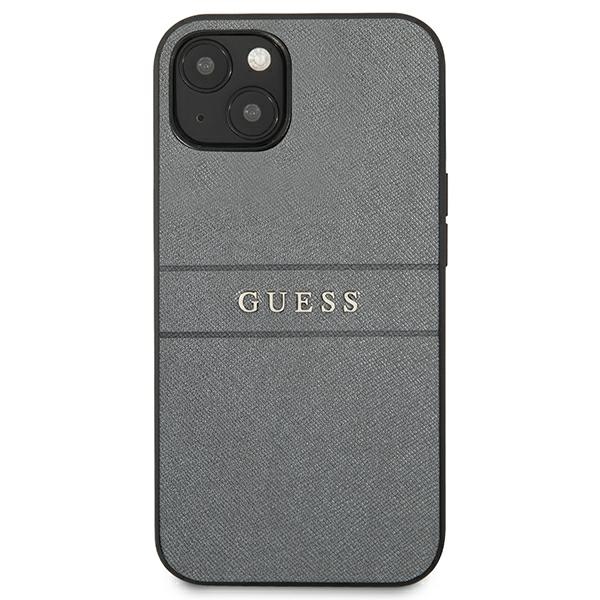 Guess Saffiano Stripe dėklas iPhone 13 mini – pilkas