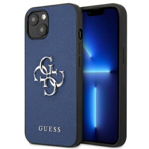 Guess Saffiano dėklas iPhone 13 mini – mėlynas