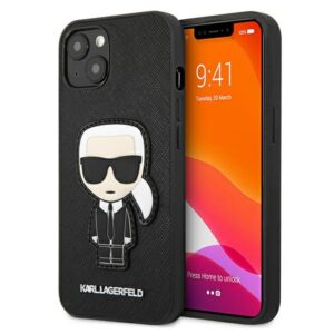 Karl Lagerfeld Saffiano dėklas iPhone 13 mini – juodas