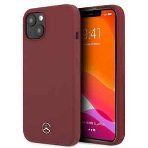 Mercedes silikoninis dėklas iPhone 13/14/15 6.1 – raudonas