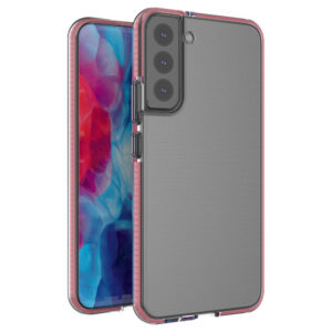 Spring Case gelinis dėklas su spalvotu rėmeliu Samsung Galaxy S22+ - šviesiai rožinis