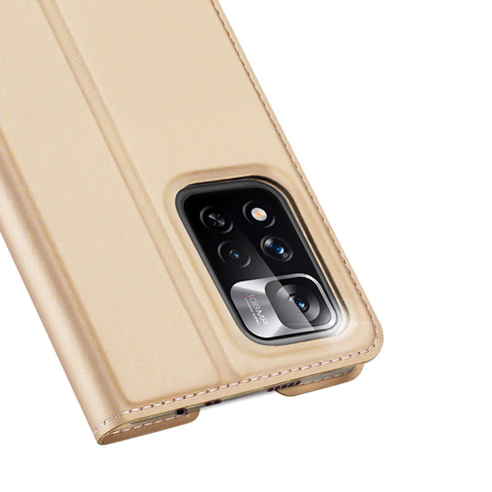 Dux Ducis Skin Pro atverčiamas dėklas Poco M4 Pro 5G – auksinis