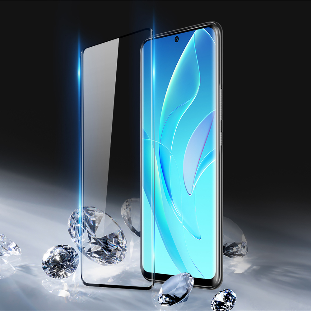 Dux Ducis 9H grūdintas stiklas Honor 60 Pro – juodas rėmelis
