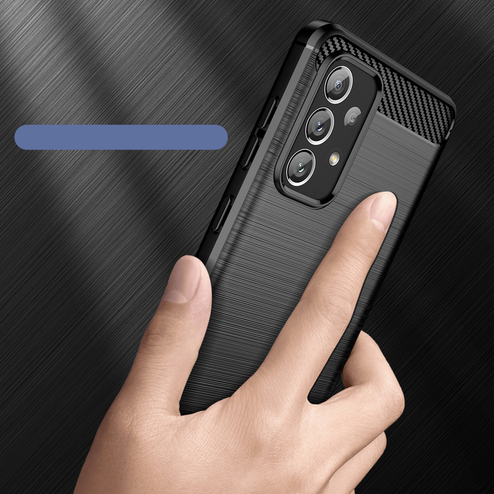Carbon Case TPU dėklas Samsung Galaxy A73 – juodas