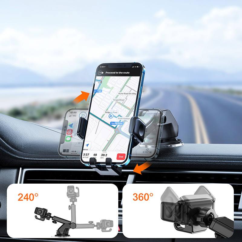 Joyroom automobilinis išmaniojo telefono laikiklis prietaisų skydeliui, juodas (JR-ZS283)