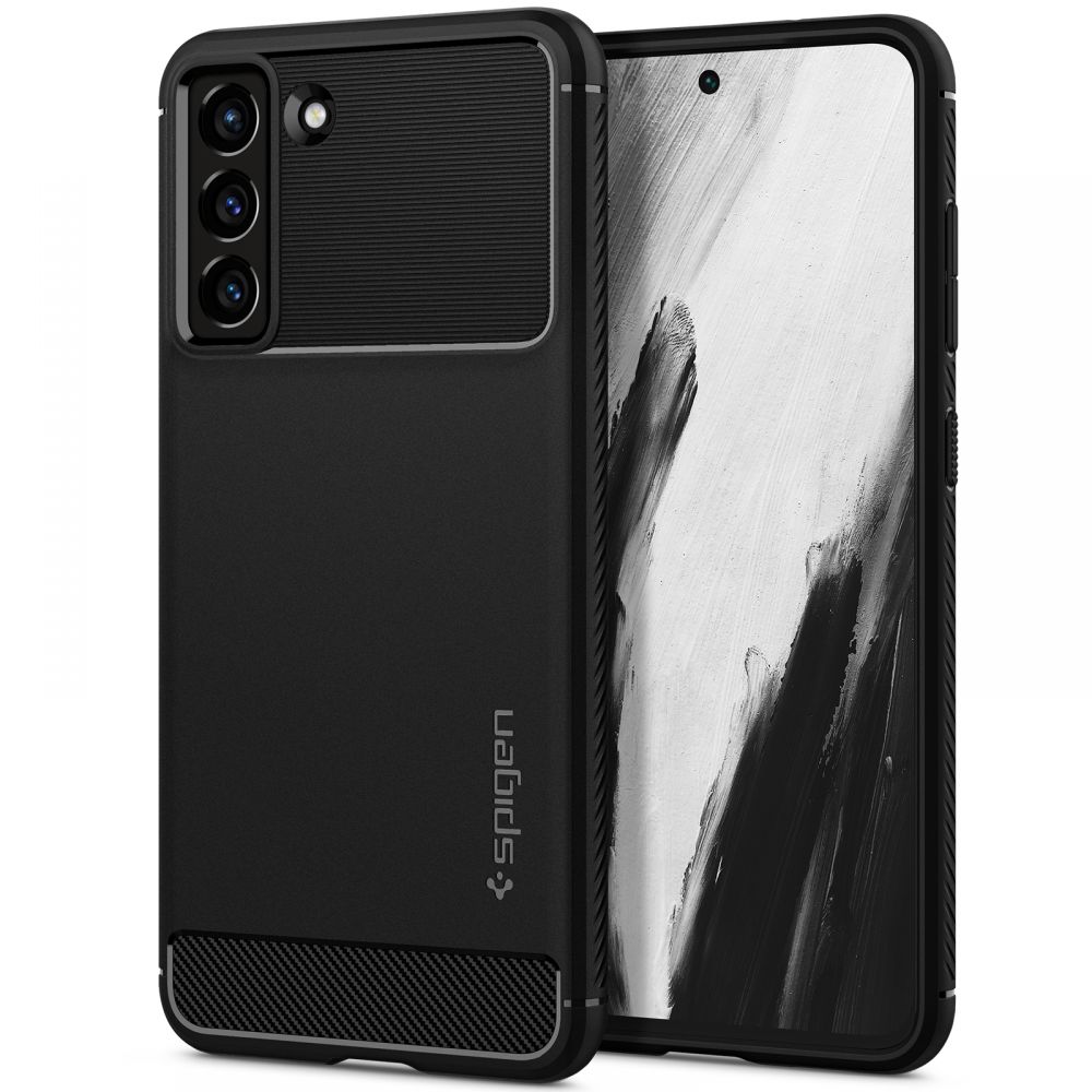 Dėklas Spigen Rugged Armor Galaxy S21 FE, matinis juodas