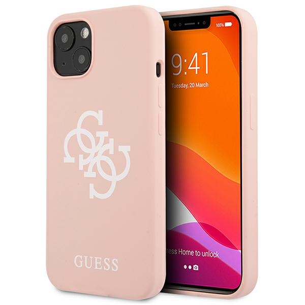 Guess silikoninis dėklas iPhone 13 mini – rožinis, 4G logo