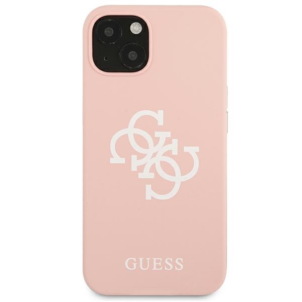 Guess silikoninis dėklas iPhone 13 mini – rožinis, 4G logo