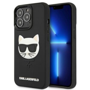 Karl Lagerfeld 3D Rubber Choupette dėklas iPhone 13/13 Pro – juodas