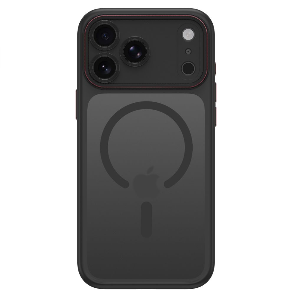 Dėklas Tech-Protect MagCam MagSafe Apple iPhone 17 Pro / 18 Pro, matinis juodas/raudonas