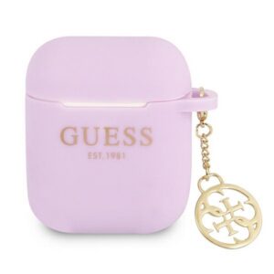 Guess silikoninis dėklas AirPods 1/2 – violetinis