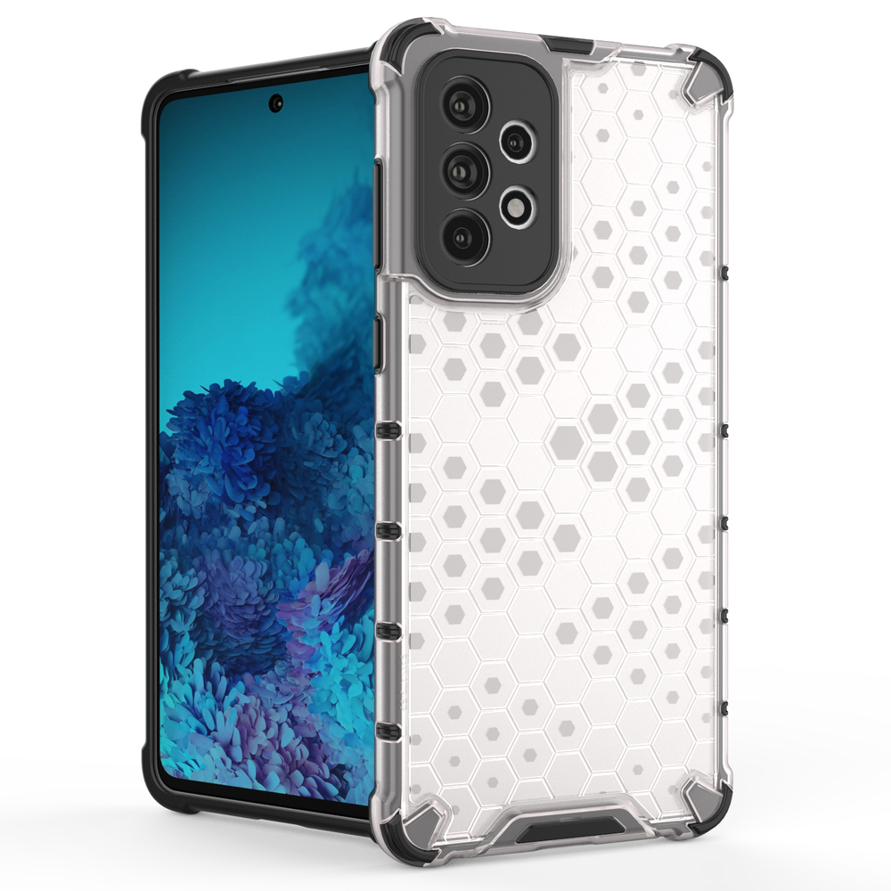 Skaidrus hibridinis dėklas Samsung Galaxy A73 – Honeycomb
