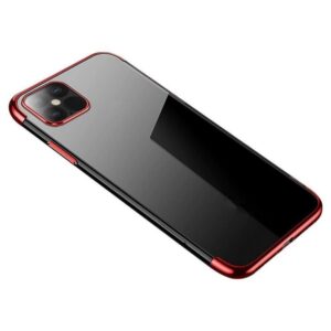 Skaidrus TPU dėklas Xiaomi Redmi Note 11 Pro 5G – raudonas rėmelis