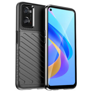 Thunder Case TPU dėklas Oppo A76/A36/Realme 9i – juodas