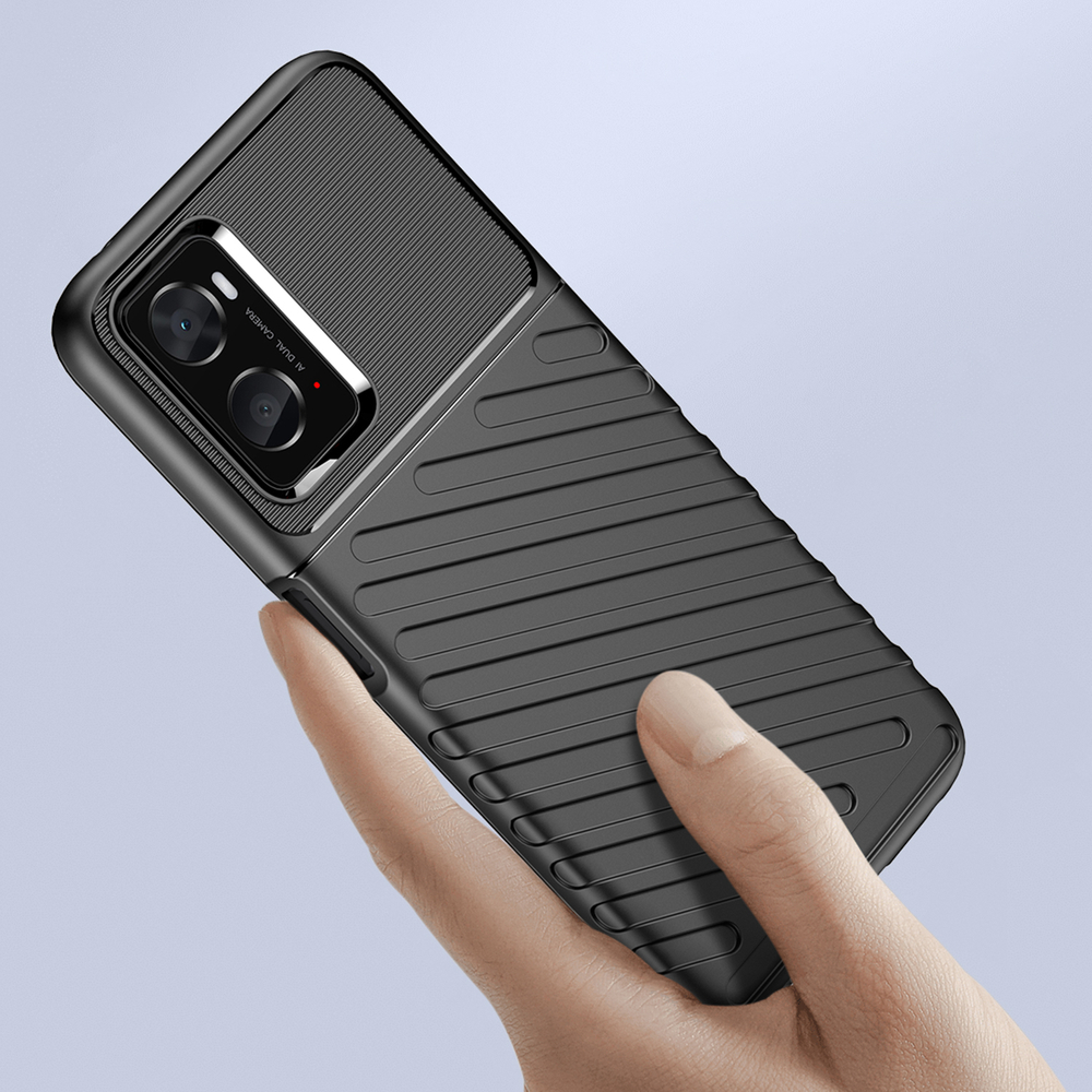 Thunder Case TPU dėklas Oppo A76/A36/Realme 9i – juodas