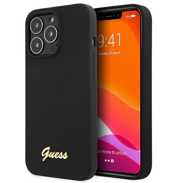 Guess MagSafe silikoninis dėklas iPhone 13 Pro Max – juodas