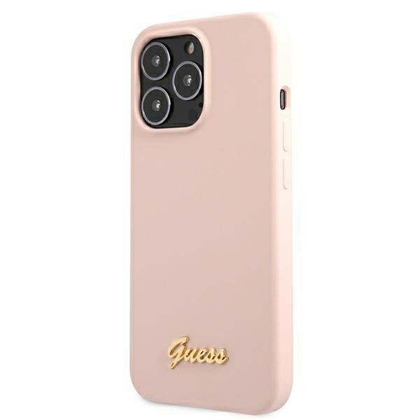 Guess MagSafe silikoninis dėklas iPhone 13 Pro Max – rožinis