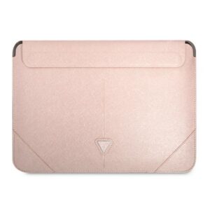 Guess Saffiano Triangle Logo dėklas 16" nešiojamajam kompiuteriui - rožinė