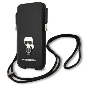 Karl Lagerfeld Saffiano Ikonik Karl 6.7" rankinė - juoda