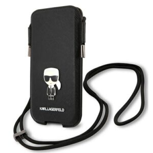Karl Lagerfeld Saffiano Ikonik Karl 6.1" rankinė - juoda
