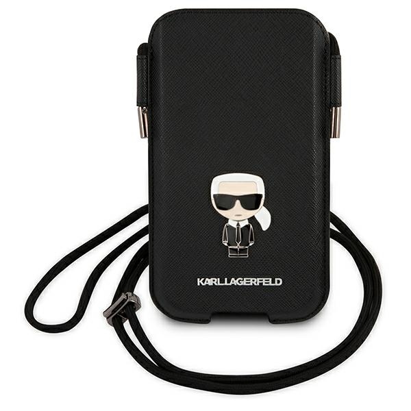 Karl Lagerfeld Saffiano Ikonik Karl 6.1" rankinė - juoda