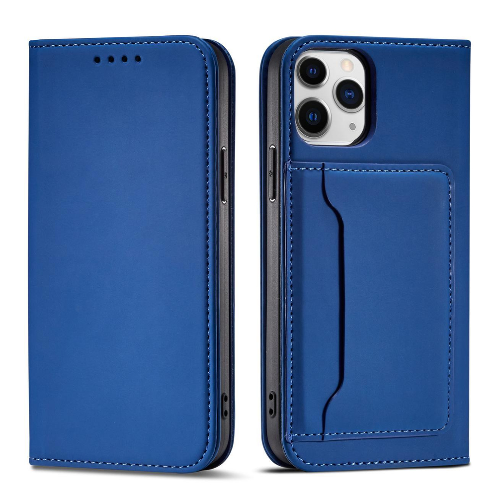 Magnet dėklas-piniginė iPhone 12 – mėlynas