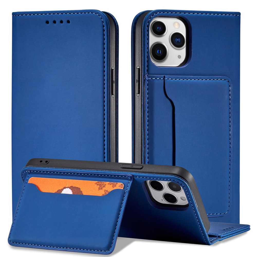 Magnet dėklas-piniginė iPhone 12 – mėlynas
