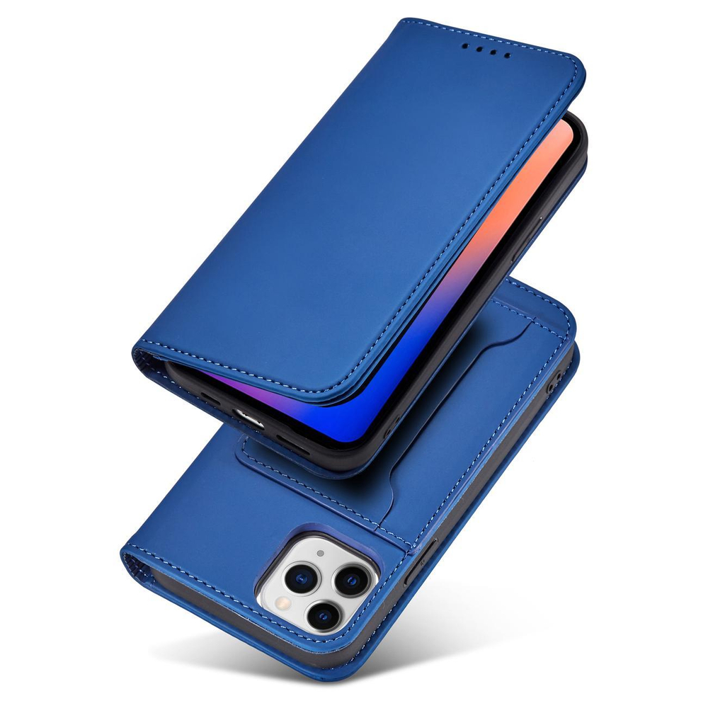 Magnet dėklas-piniginė iPhone 12 – mėlynas