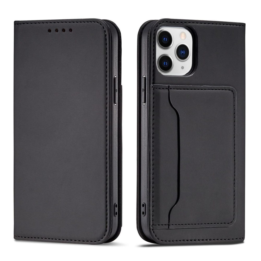 Magnetinis dėklas-piniginė iPhone 12 Pro – juodas