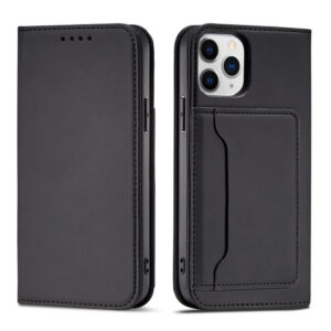 Magnet Card Case dėklas-piniginė iPhone 12 Pro Max – juodas