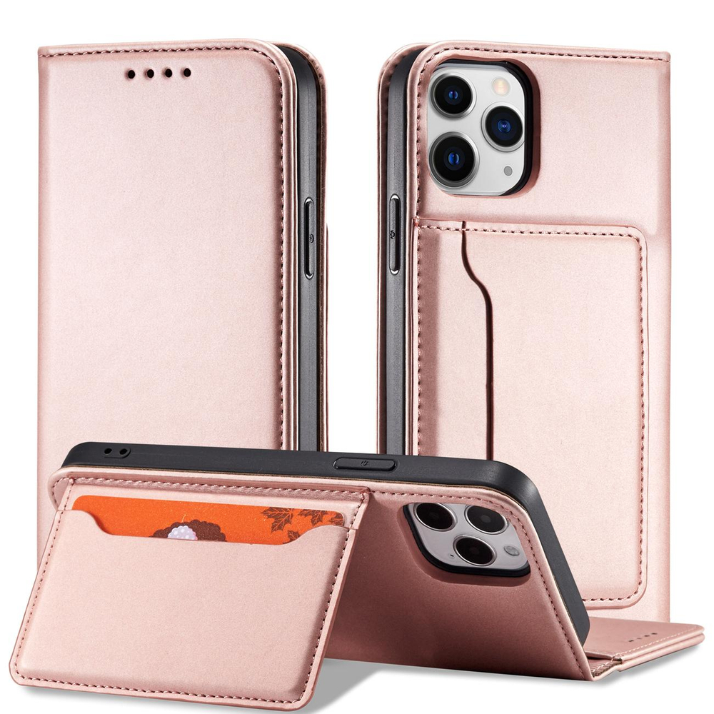 Dėklas-piniginė iPhone 12 Pro Max – rožinis