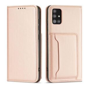 Magnet Card Case dėklas Samsung Galaxy A13 5G – rožinis