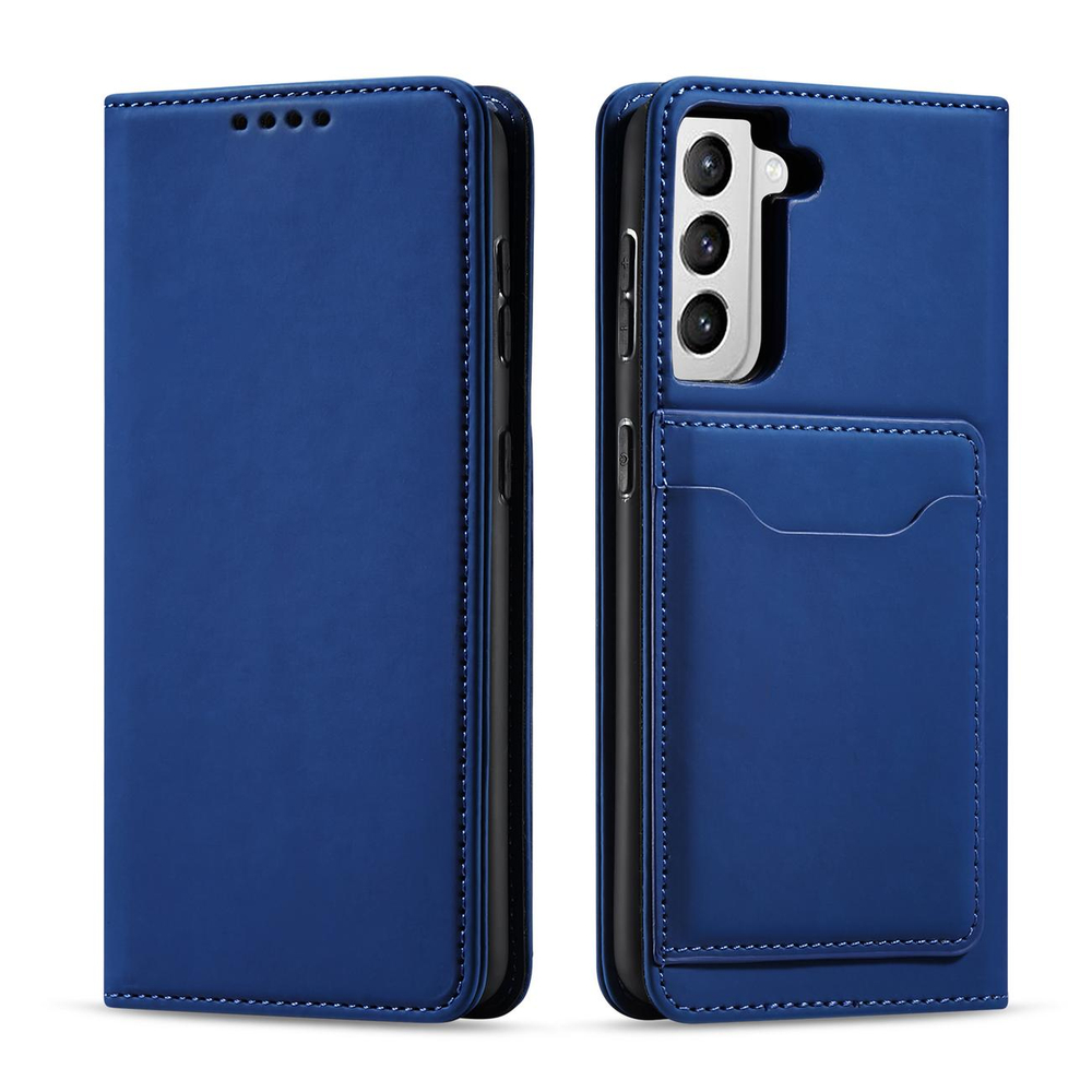 Magnet Card Case dėklas Samsung Galaxy S22+ – mėlynas