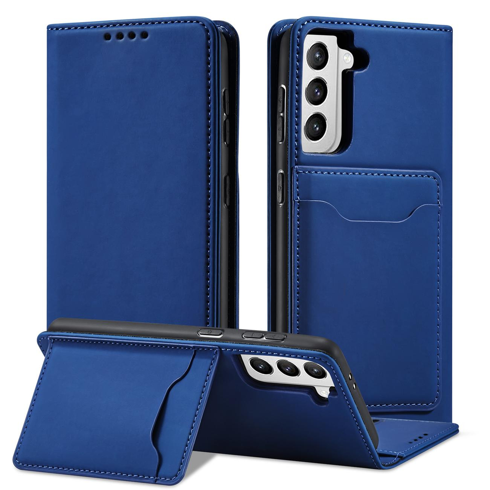 Magnet Card Case dėklas Samsung Galaxy S22+ – mėlynas