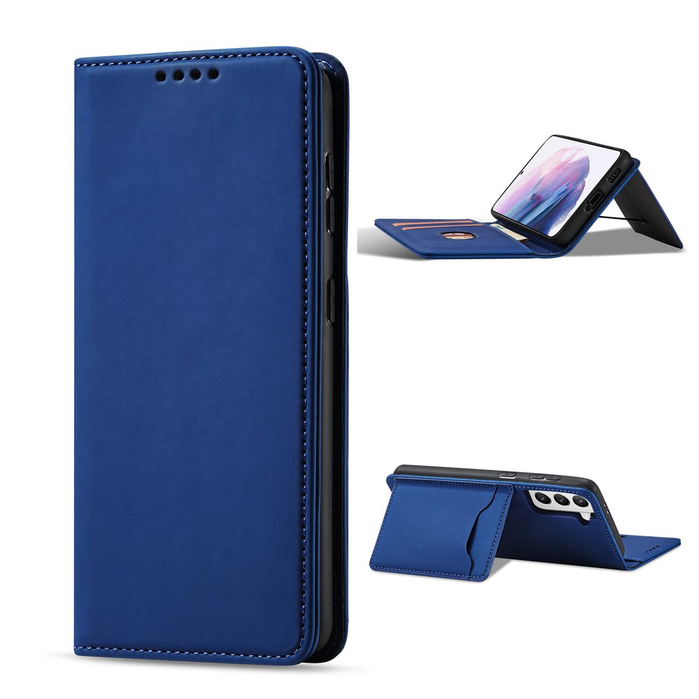 Magnet Card Case dėklas Samsung Galaxy S22+ – mėlynas